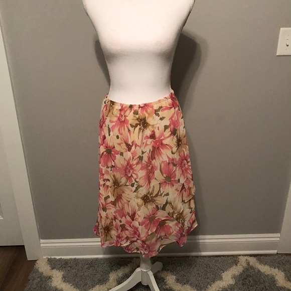 Karin Stevens silky sheer floral print 2 piece dress set size 8 - Picture 7 of 10